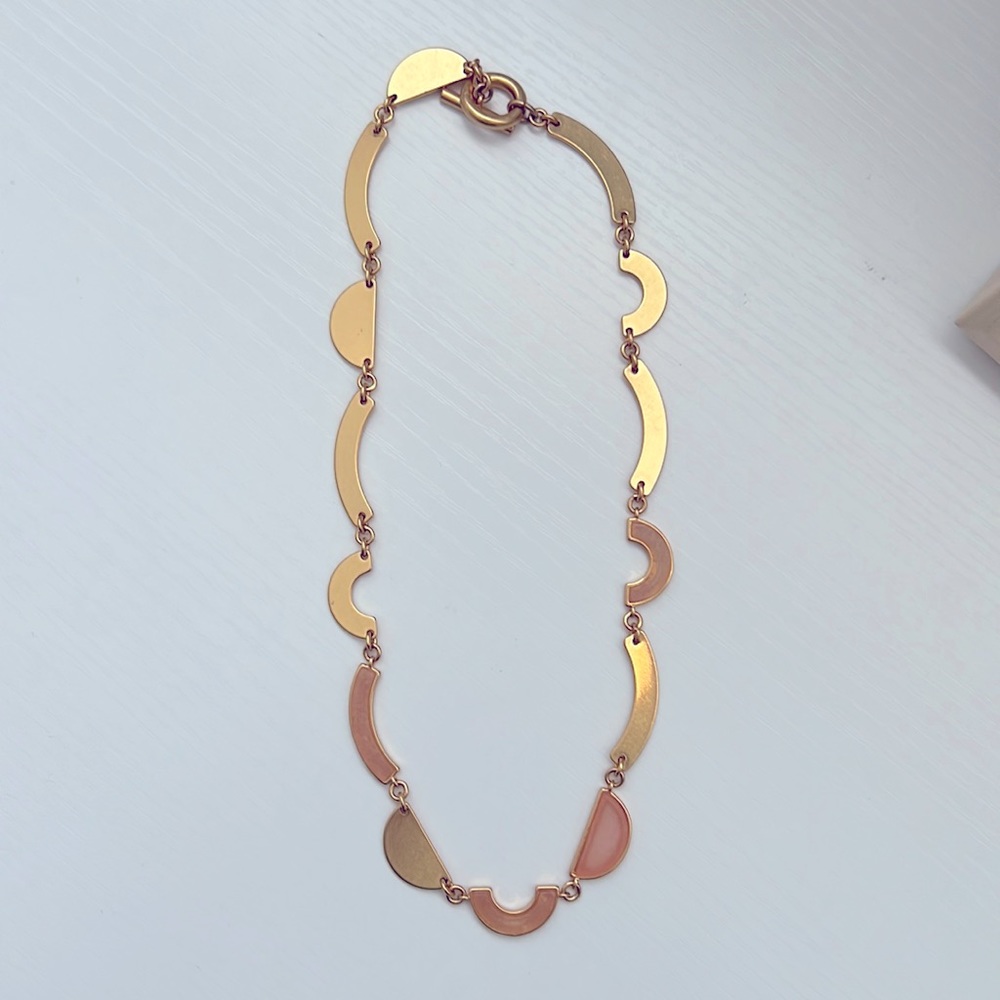 Madewell Geometric Mixed Metal Enamel Toggle Necklace